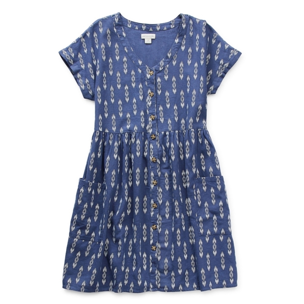 Peyton & Parker Short Sleeve Cap Sleeve A-Line Dress Women's Size: Small Indigo